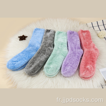 Chaussettes colorées de chenille chenille chaussettes dame